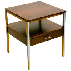 Retro Paul McCobb Walnut Night Stand or End Table, Linear by Calvin
