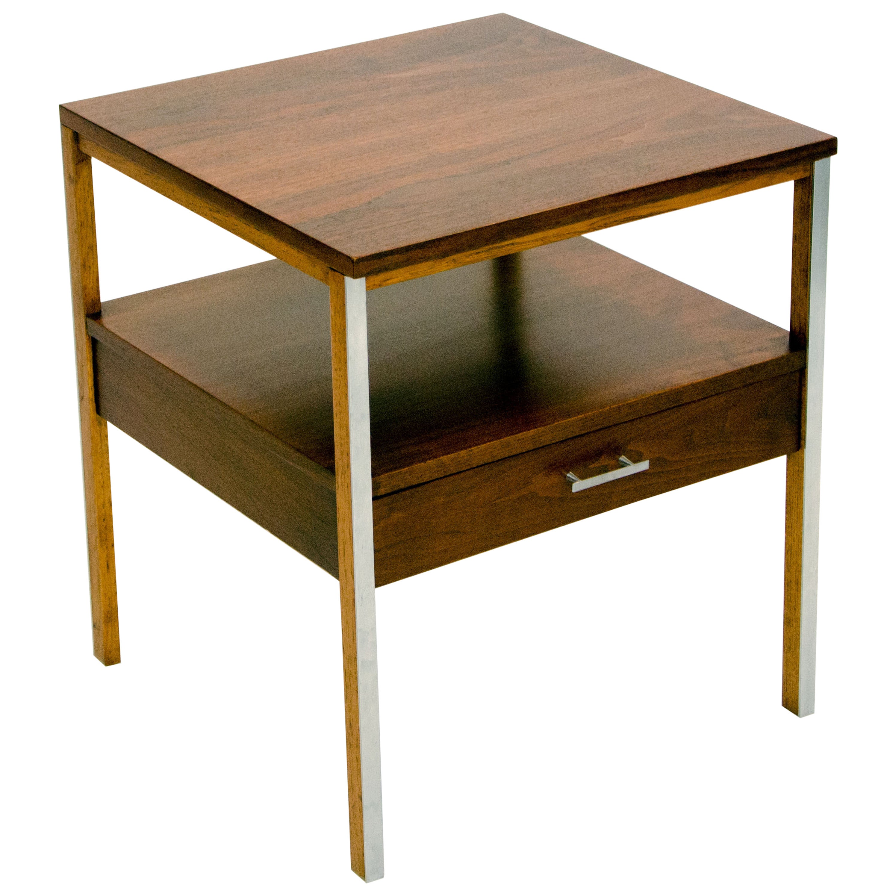 Paul McCobb Walnut Night Stand or End Table, Linear by Calvin