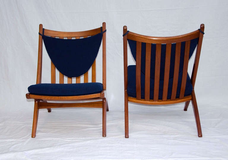 Mid-Century Modern Danish Teak Lounge Chair- Armless