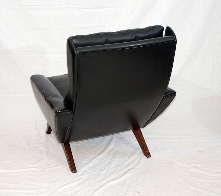 Mid Century Danish Leather Lounge Chair & Ottoman - George Thams 2