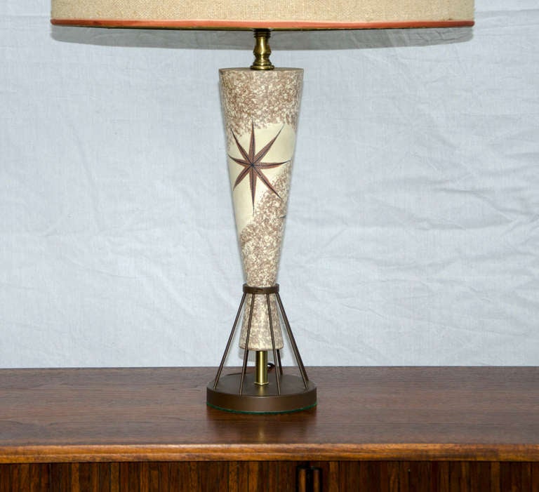 Vintage Mid Century Table Lamp - Marc Bellaire Style - Rembrandt In Good Condition In Crockett, CA