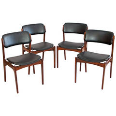 Set of Four Danish Rosewood Dining Chairs by Erik Buck