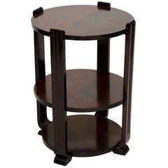 Art Deco Walnut Round Occasional Table