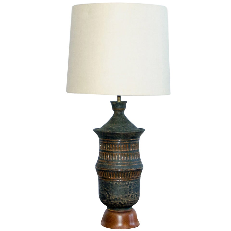 Mid Century Table Lamp Asian Influence