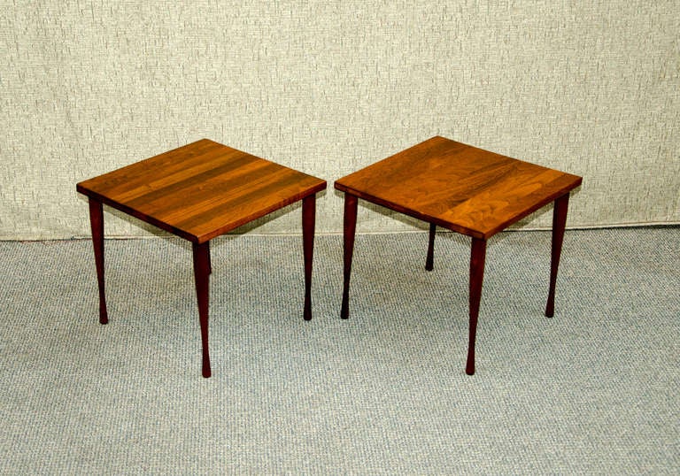Mid-Century Modern Pair of Mid Century Small Teak Tables - Hans Andersen