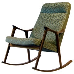 Vintage Danish Walnut Rocking Chair