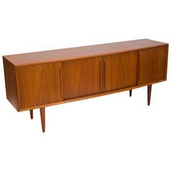 Mid-Century Danish Teak Credenza or Buffet, H. P. Hansen