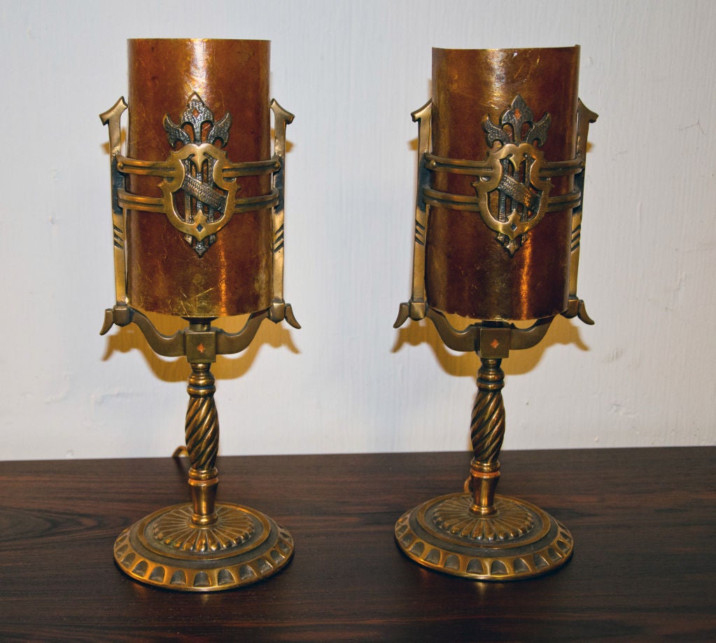 American Pair of Art Deco Mantel/Vanity Lamps