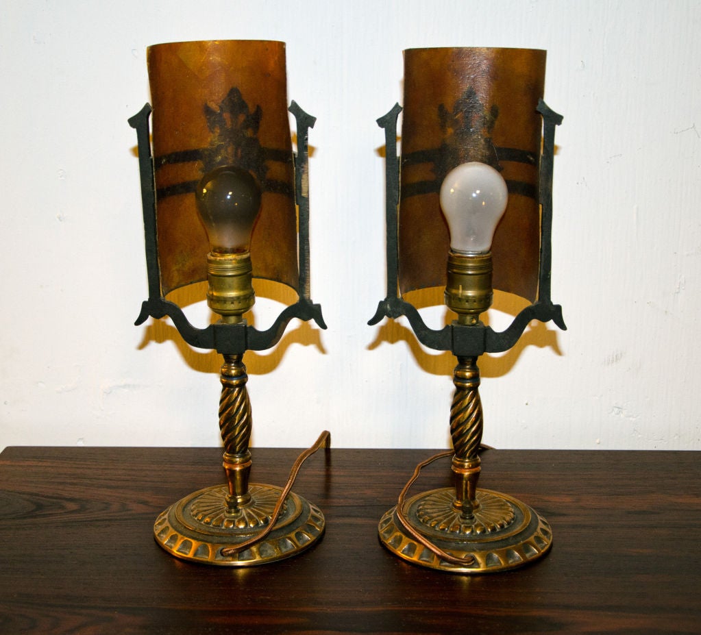 20th Century Pair of Art Deco Mantel/Vanity Lamps