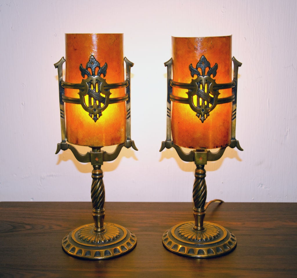 Pair of Art Deco Mantel/Vanity Lamps 2