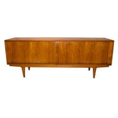 Mid Century Danish Teak Tambour Credenza