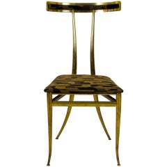 Italian Brass Klismos Chair