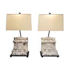 Pair of 18th Century French Architectural Detail Lamps
