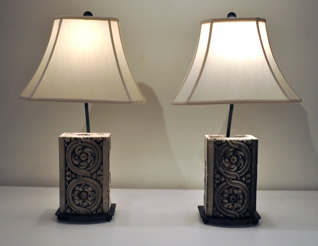 Early 18th Century French Architectural Detail Lamps
