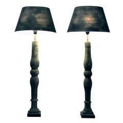18th Century French Banister Post Lamps