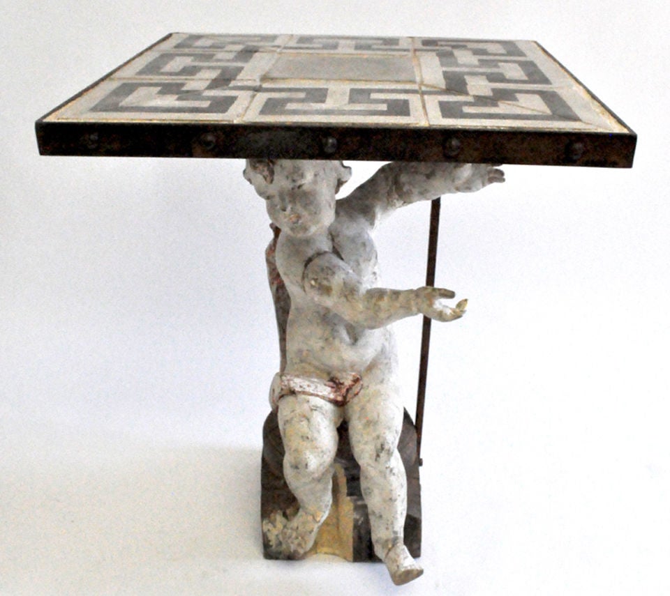 20th Century 18th Century Putti Fragment Table For Sale