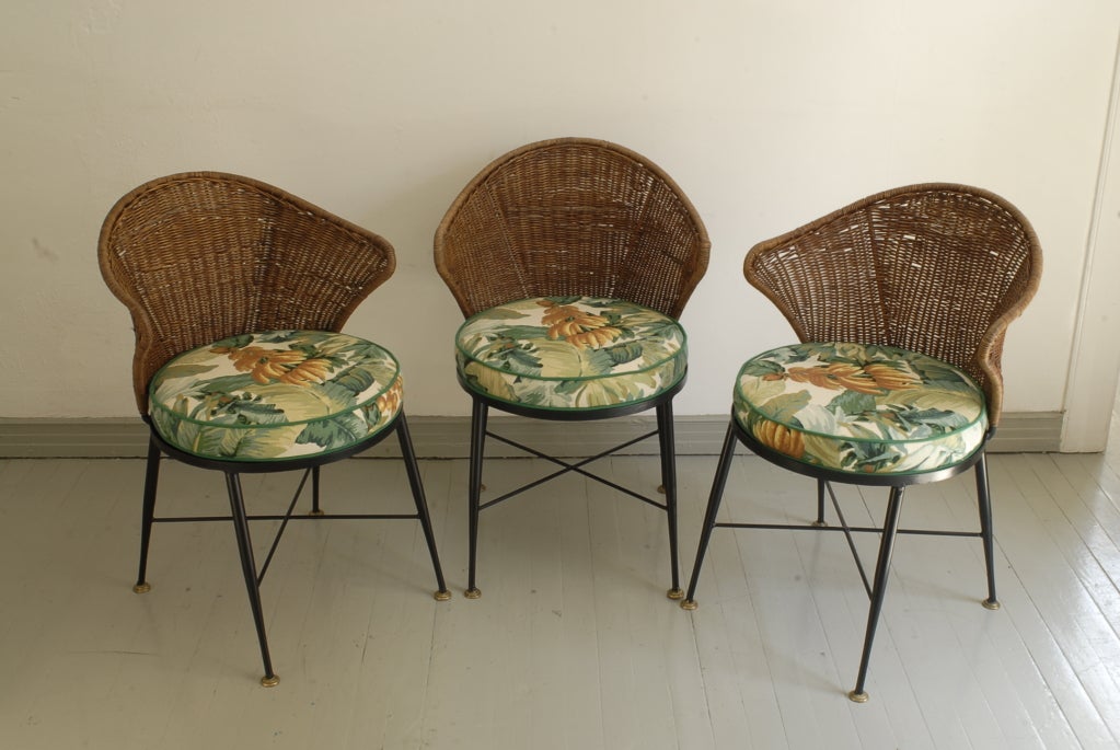 Flowered Rattan Chairs