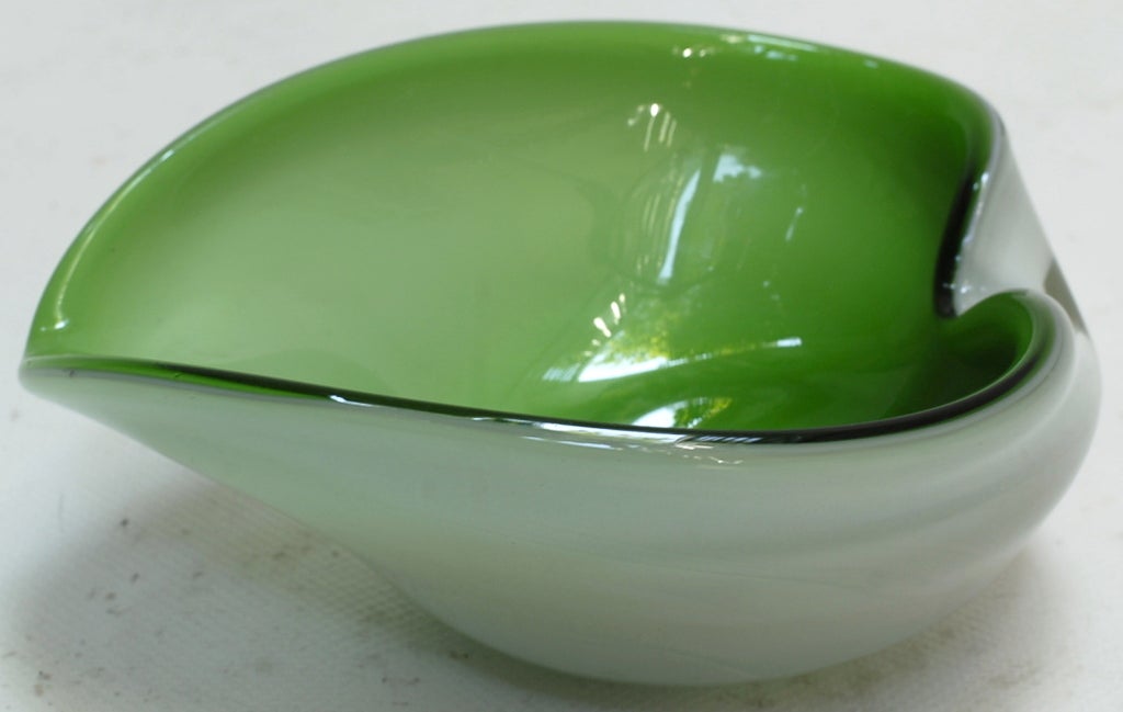Green murano ashtray