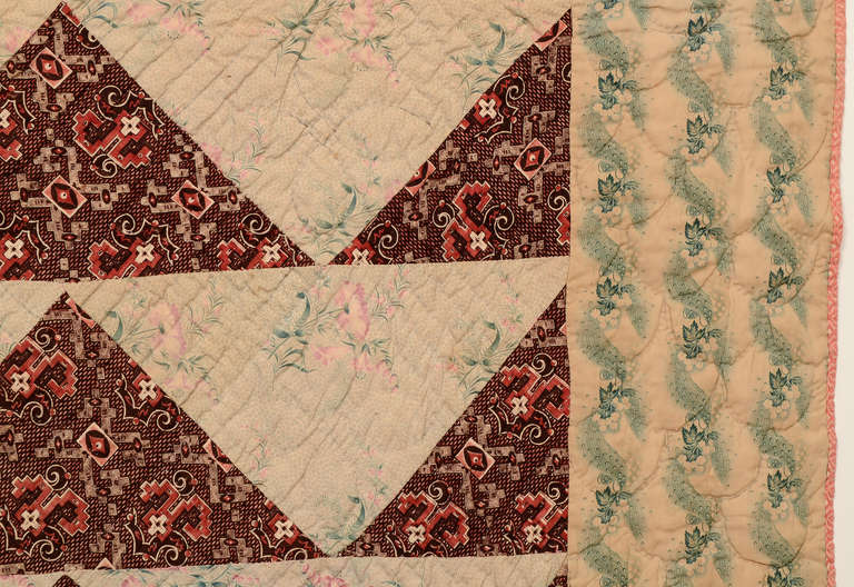 19th Century Early Wild Goose Chase Quilt For Sale