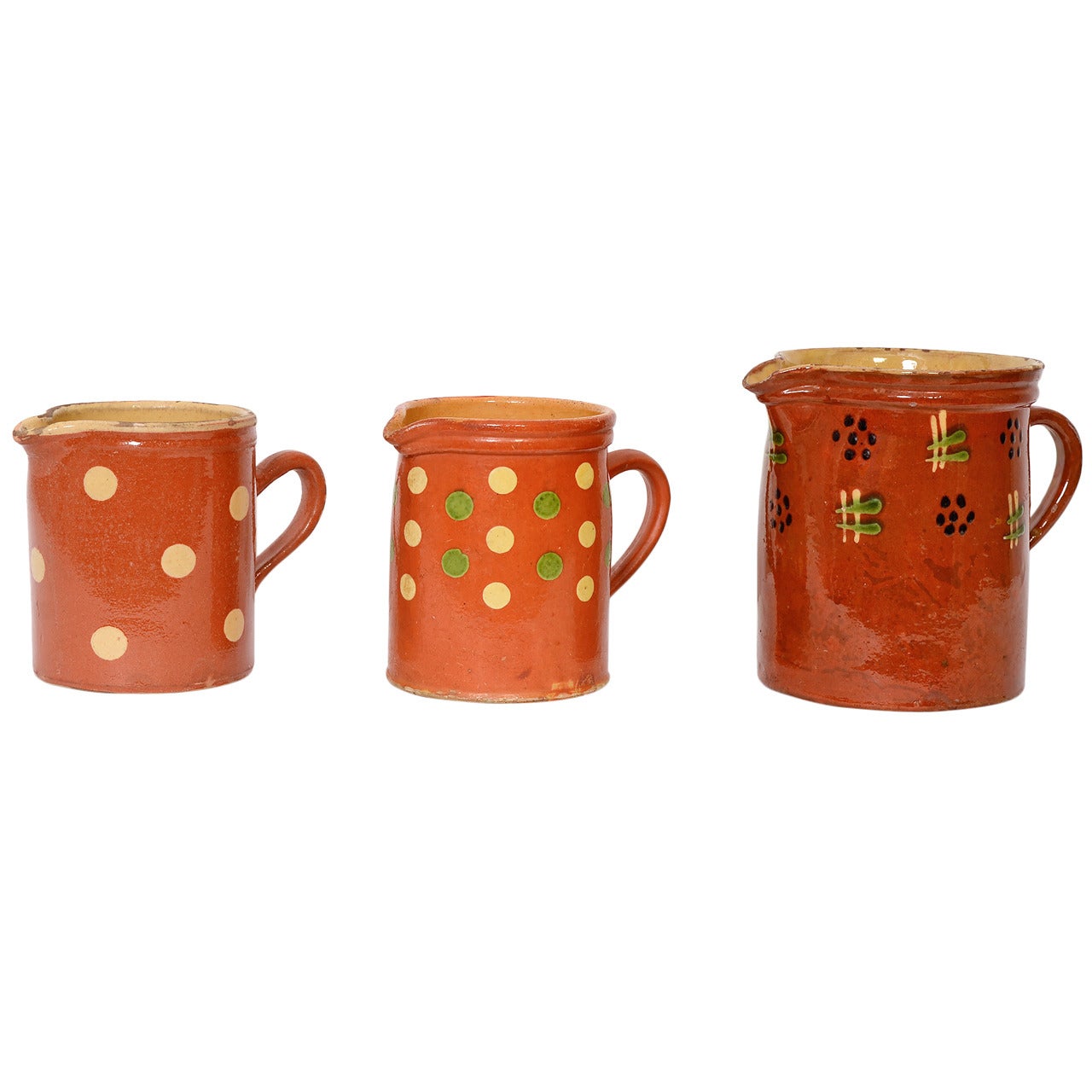 French Jaspe Pottery Pitchers
