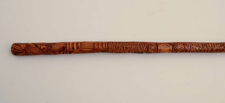 Country Thomas Jefferson Crannock Carved Cane For Sale
