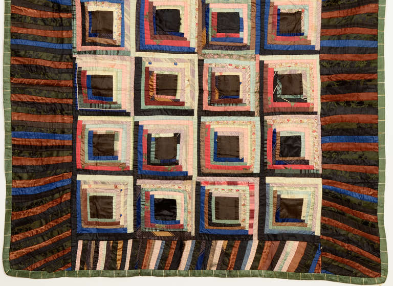 Stright Furrows Log Cabin Crib Quilt