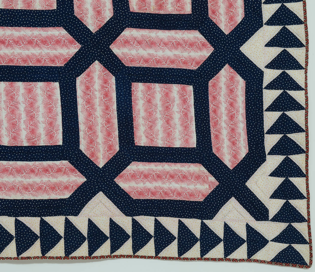 Cotton Garden Maze Quilt with Wild Goose Chase Border