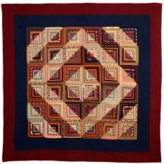 Antique Barnraising Log Cabin Quilt