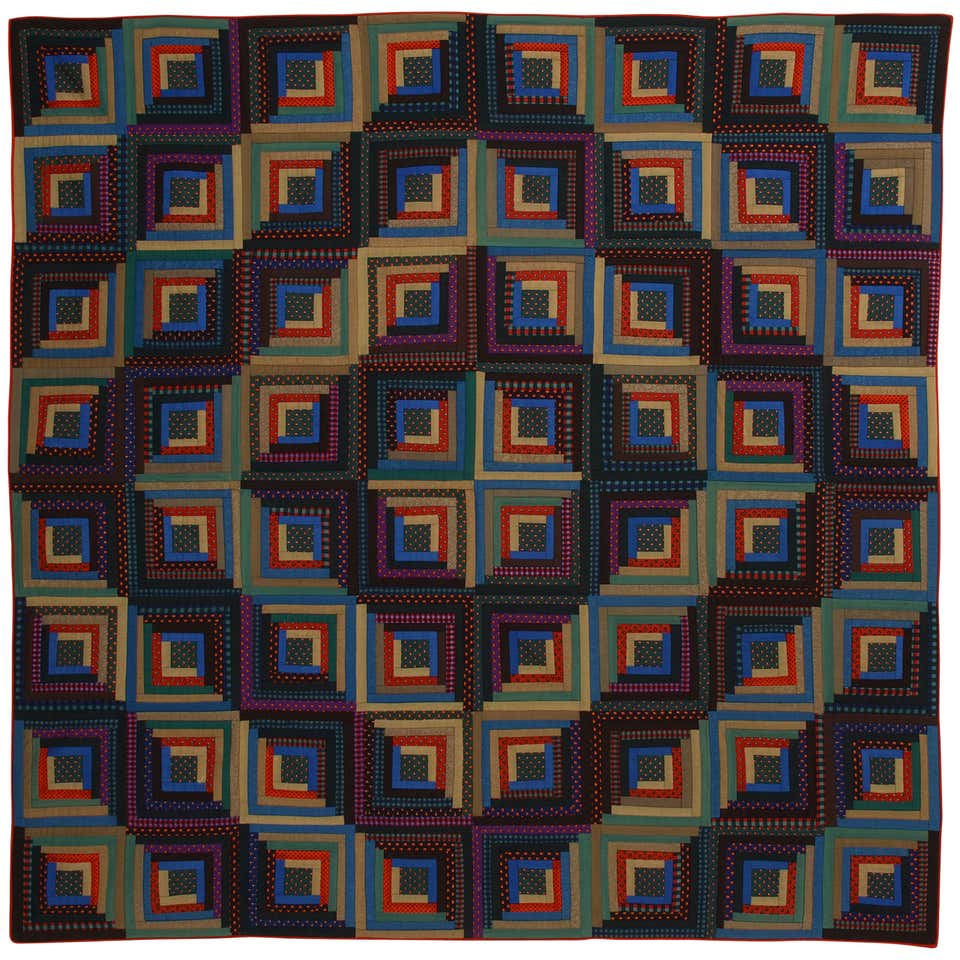 Barn Raising Log Cabin Quilt at 1stDibs