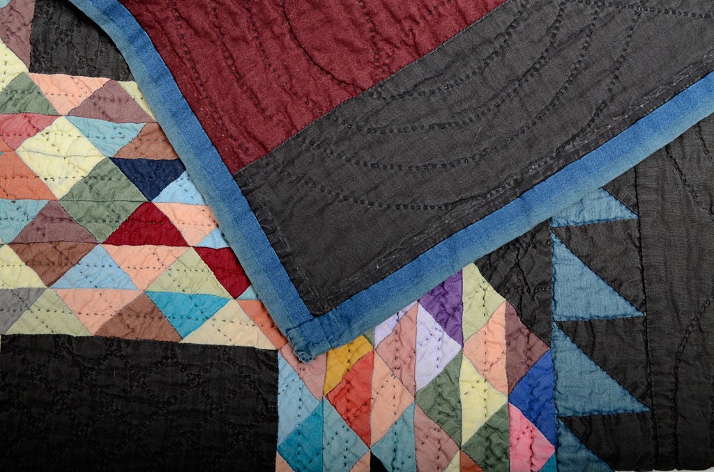 Mid-20th Century Ohio Amish Ocean Waves Crib Quilt