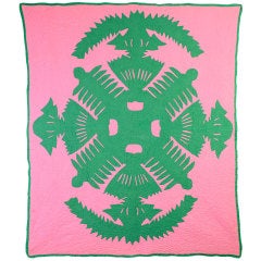Vintage Hawaiian Applique Quilt