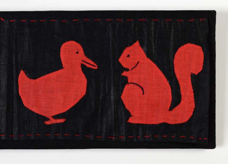 Panel of Appliqued Animals In Excellent Condition For Sale In Darnestown, MD