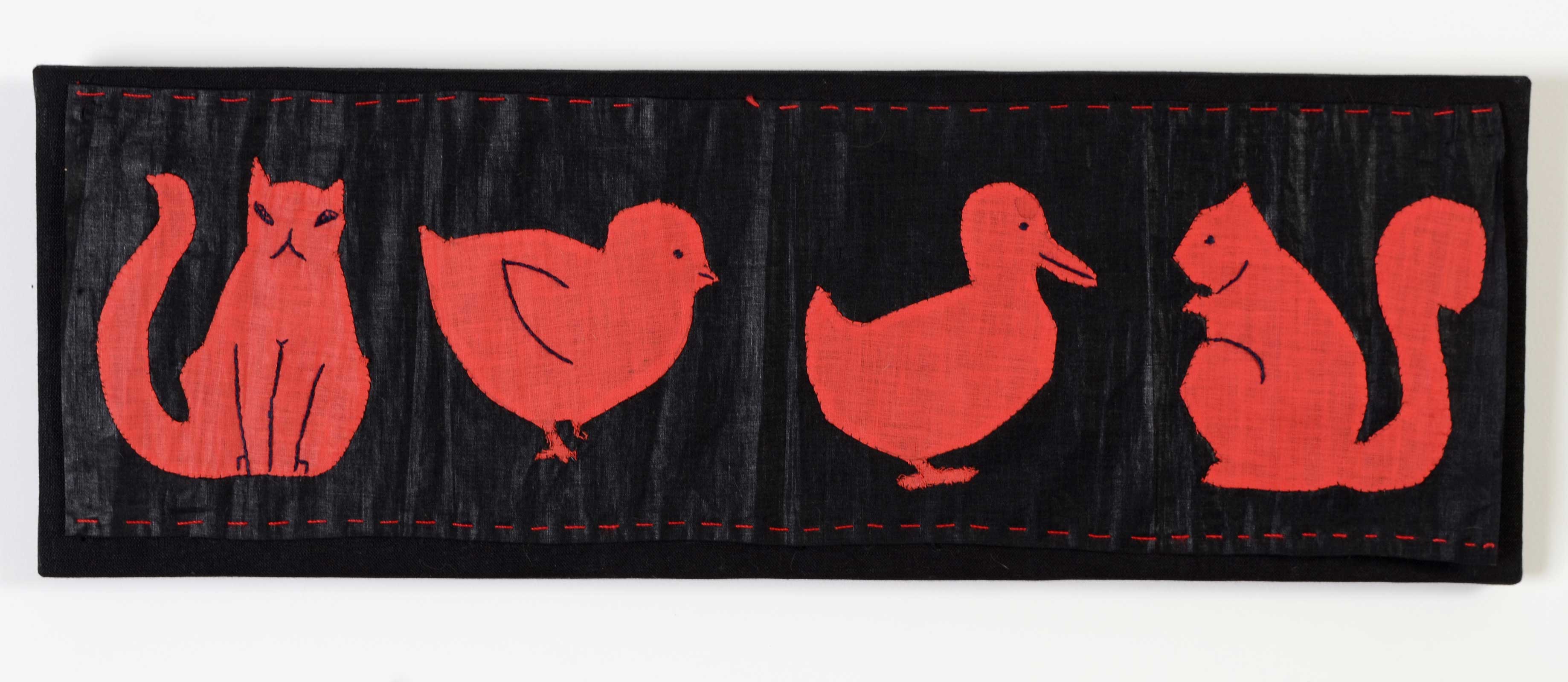 Panel of Appliqued Animals For Sale