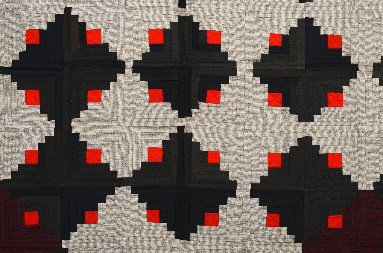 Mennonite Log Cabin Quilt at 1stDibs