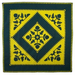 Mennonite Sawtooth Diamond Quilt with Appliques
