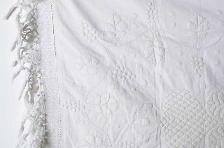 Whitework Trapunto Dresser Scarf at 1stDibs