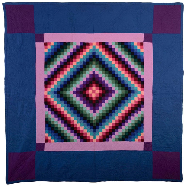 Lancaster County Amish Sunshine and Shadows Quilt at 1stDibs