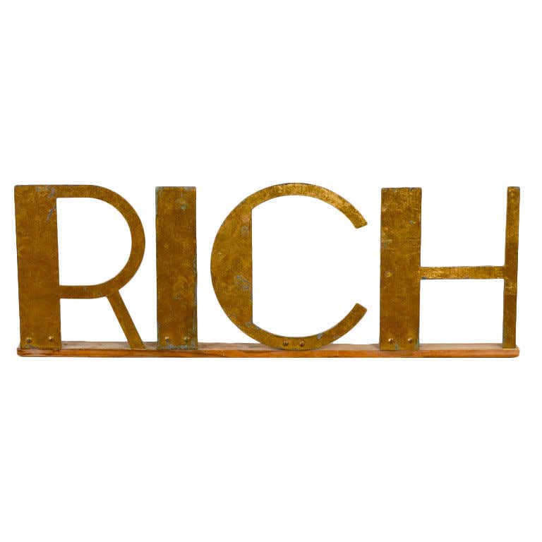 RICH Sign For Sale at 1stDibs | sign for rich