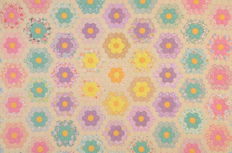 American Grandmother's Flower Garden Quilt