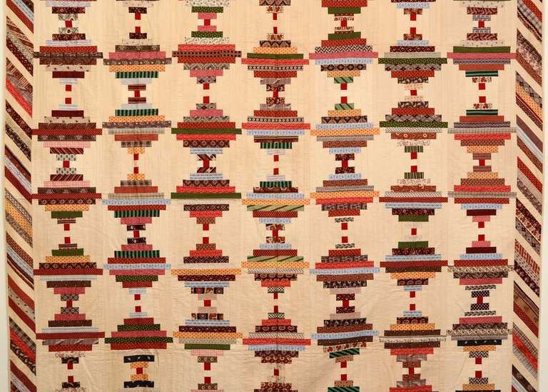 American Courthouse Steps Log Cabin Quilt