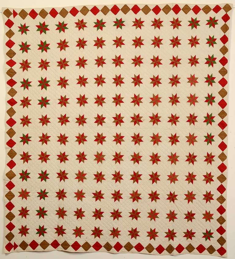 LeMoyne Stars quilt with stars on an lovely small scale. They measure about 3 1/2