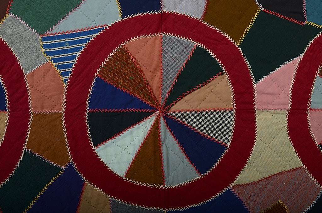 Mennonite Crazy Quilt with Circles 2