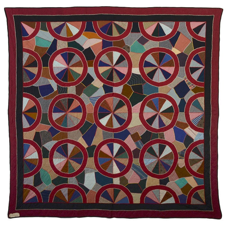 Mennonite Crazy Quilt with Circles