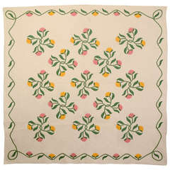 Crossed Flowers Applique Quilt