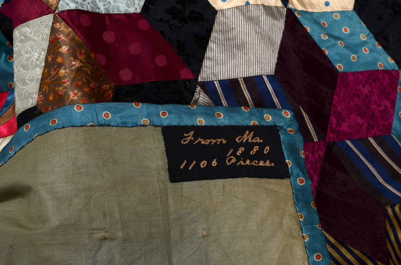 Silk Victorian Tumbling Blocks and Crazy Quilt