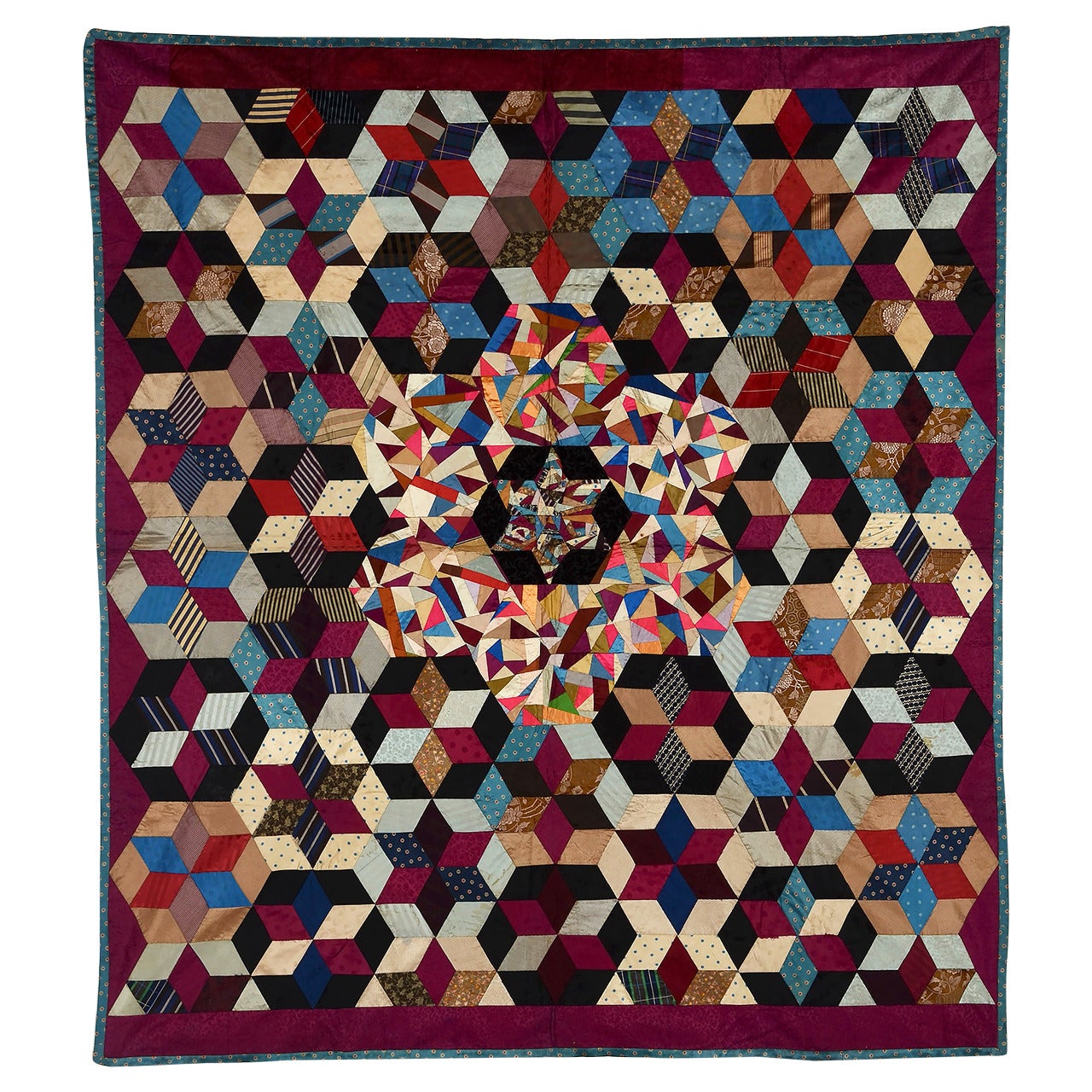Victorian Tumbling Blocks and Crazy Quilt