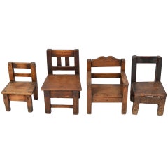Vintage Assembled Set of Children's Chairs
