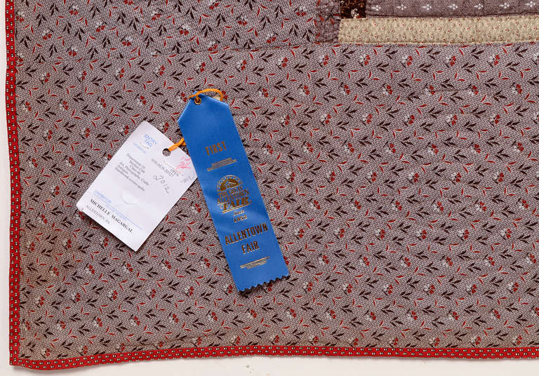 19th Century Courthouse Steps Log Cabin Quilt First Prize Winner