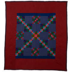 Lancaster County Amish Four Patch in Nine Patch Quilt 1