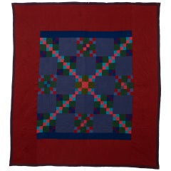 Lancaster County Amish Four Patch in Nine Patch Quilt